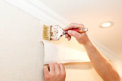 Pose de papier peint à Méasnes — revêtements muraux et toiles de verre